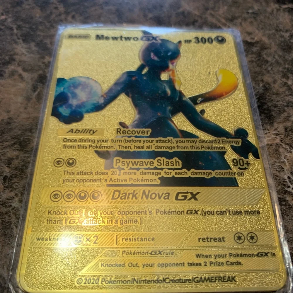 Toys | Mewtwo Gx Gold Foil Dark Nova Pokmon Card | Poshmark